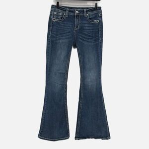 Grace in LA Easy Fit Aztec Pockets Big Flare Jeans - Size 28